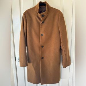 MANGO Men Wool-blend funnel neck coat